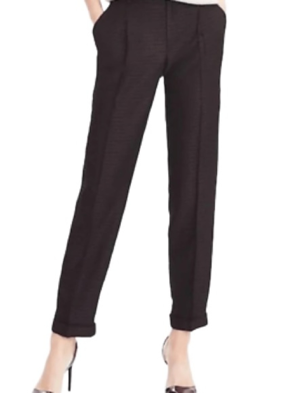 Banana Republic Plum & Brown Jacquard Weave Avery Trousers
